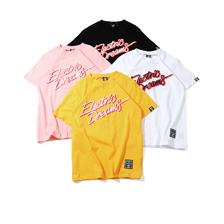 

Mens Women T-shirts Fashion Letter Print Loose T Shirts Summer Street Hiphop Style Tees Tops Men Women Personality Large Size Casual Tees, White