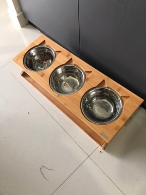 Solid Wood Pet Dining Table Bowl Pet Wooden Tilted Feeders Dog Cat