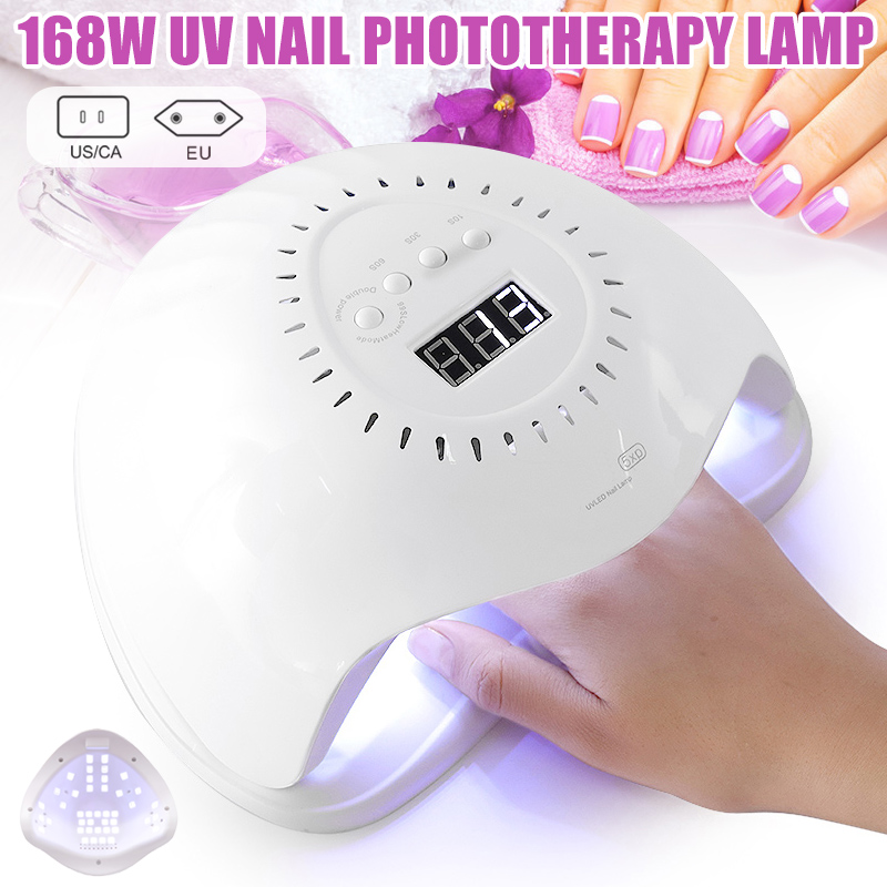 

High LED Nail Lamp for Manicure Nail Dryer Machine UV Lamp for Curing UV Gel Polish With Motion Sensing LCD Display, Eu plug