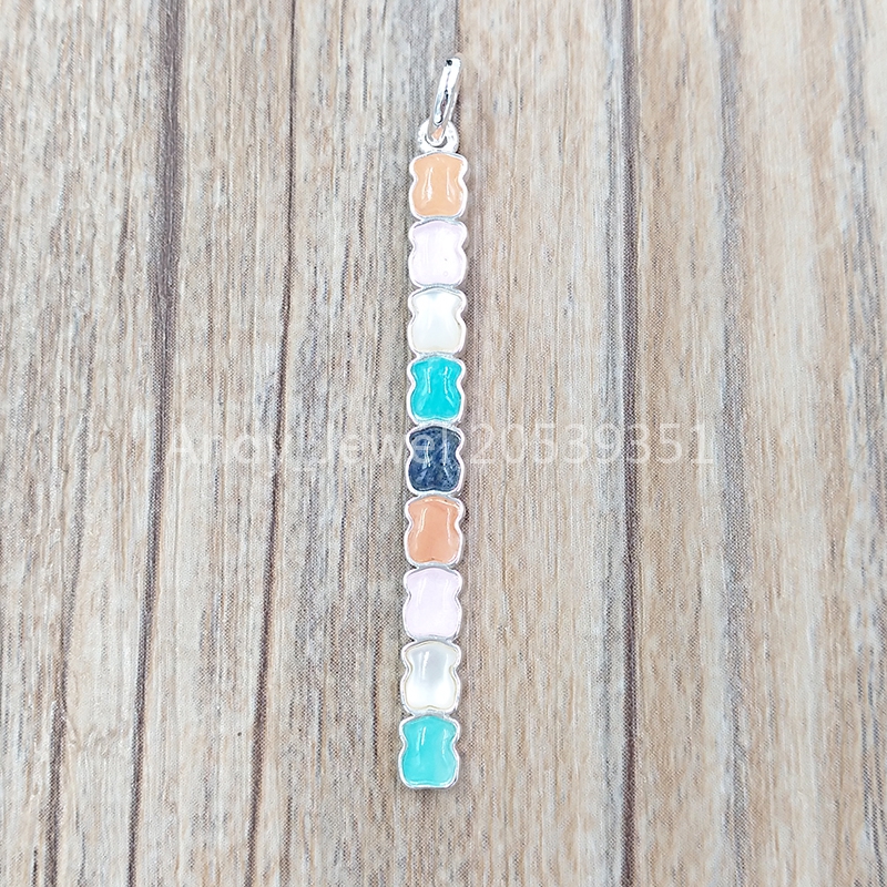 

Authentic 925 Sterling Silver pendants Mini Color Pendant In Silver With Gemstones Fits European bear bear Jewelry Style Gift 915434500