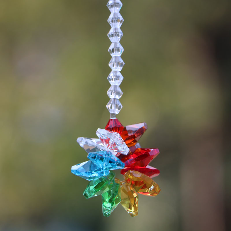 

10PCS Garland Spectra Rainbow Crystal Cluster Suncatcher Hanging Chakra Crystal Prism Pendant Ornament Wedding Home Decor WQM63