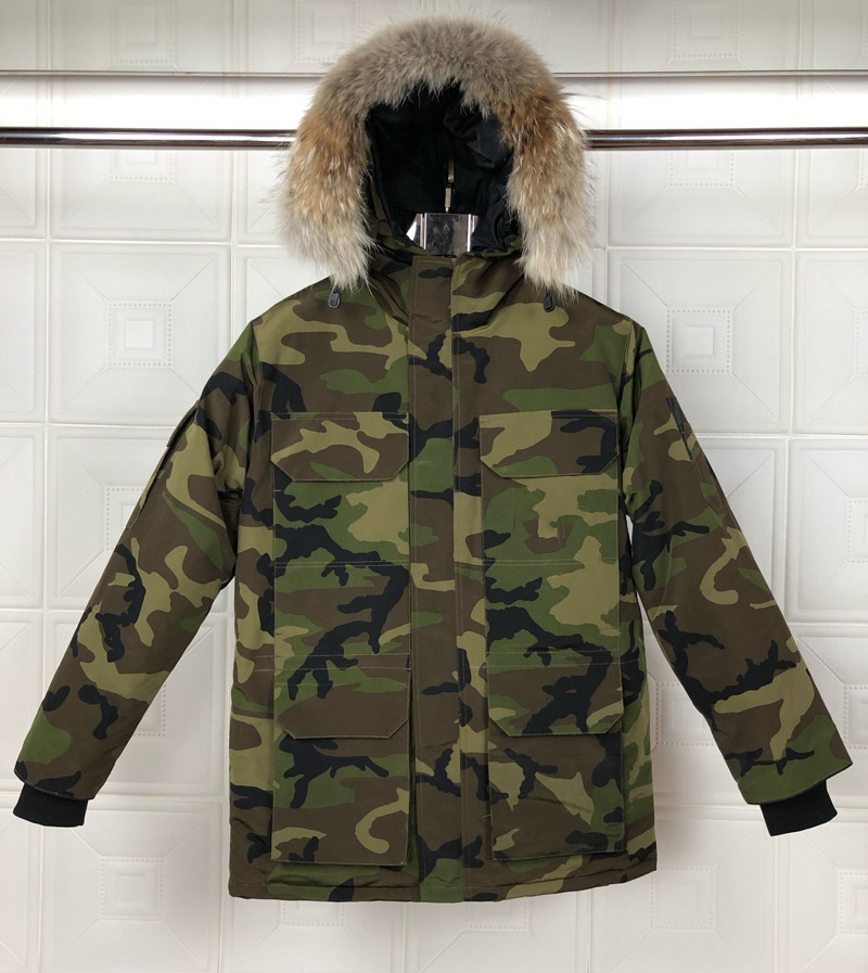 MOUTEN Men Camouflage Loose Fit Winter Thicker Hooded Down Quilted Coat Jacket Outerwear