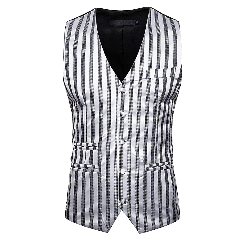 

Men' Classic Paisley Jacquard Vest Handkerchief Party Wedding Tie Suit Pocket Square Jacket, Black