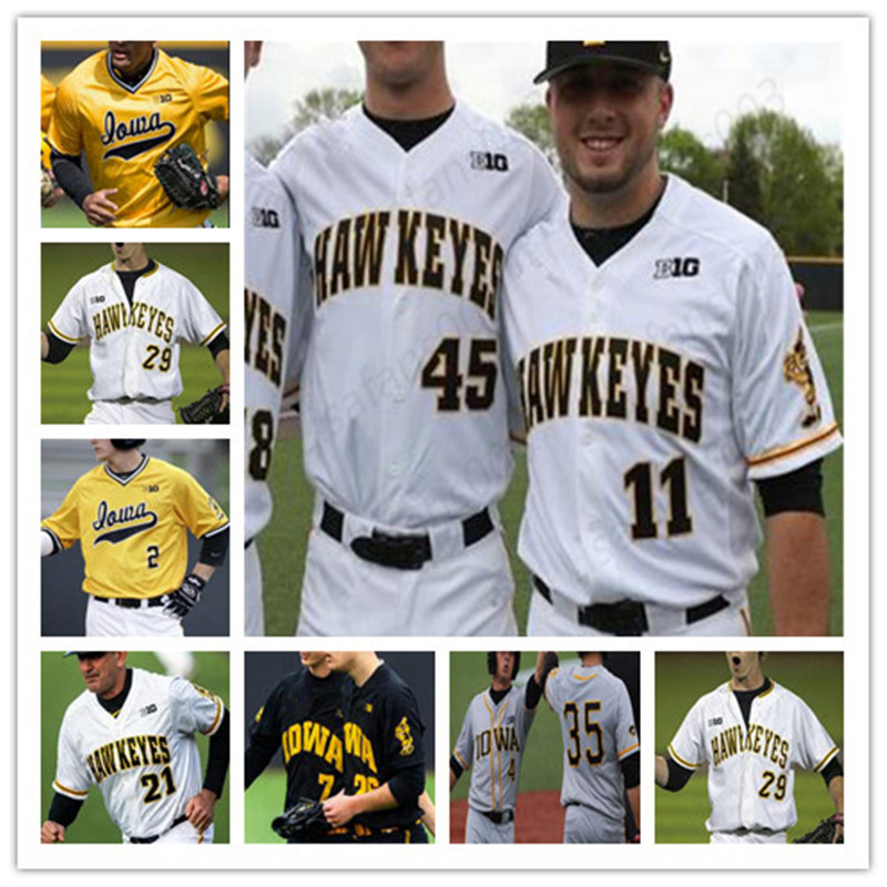 

College Baseball Jersey Iowa Hawkeyes Mens Womens Youth Stitched any Name Nmber Mix Order, Orange