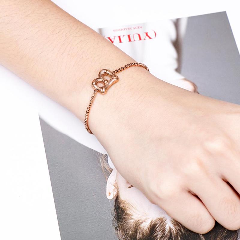 

Titanium Steel Bamboo Letter Adjustable Bracelet For Women Initial Chain Bracelets