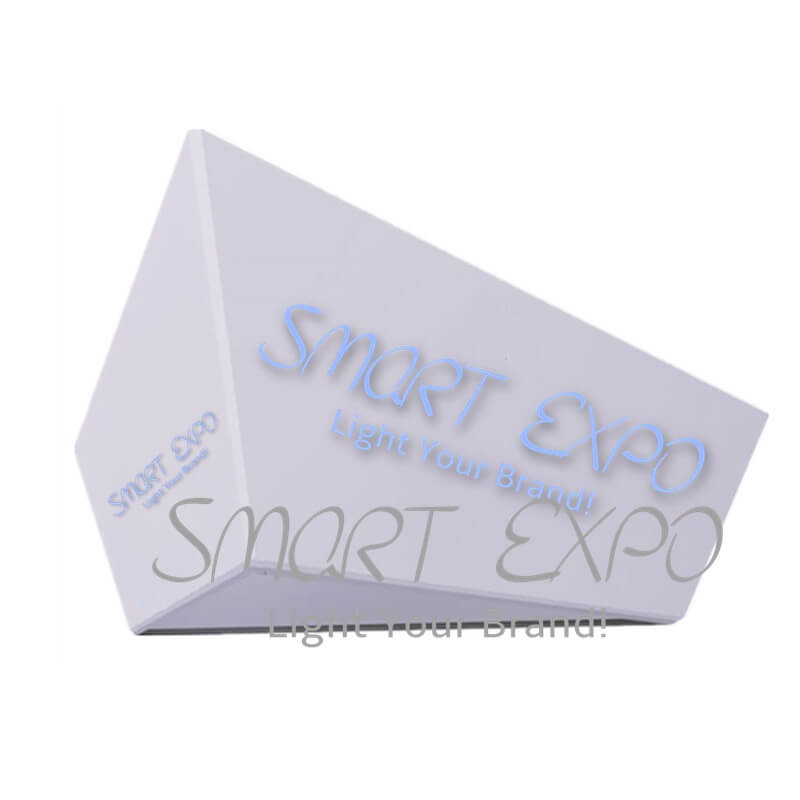 

10ft(TL)*8ft (BL)*4ft (H) Tapered Triangular Hanging Banner for Trade Show with Strong Aluminum Tubing Structure