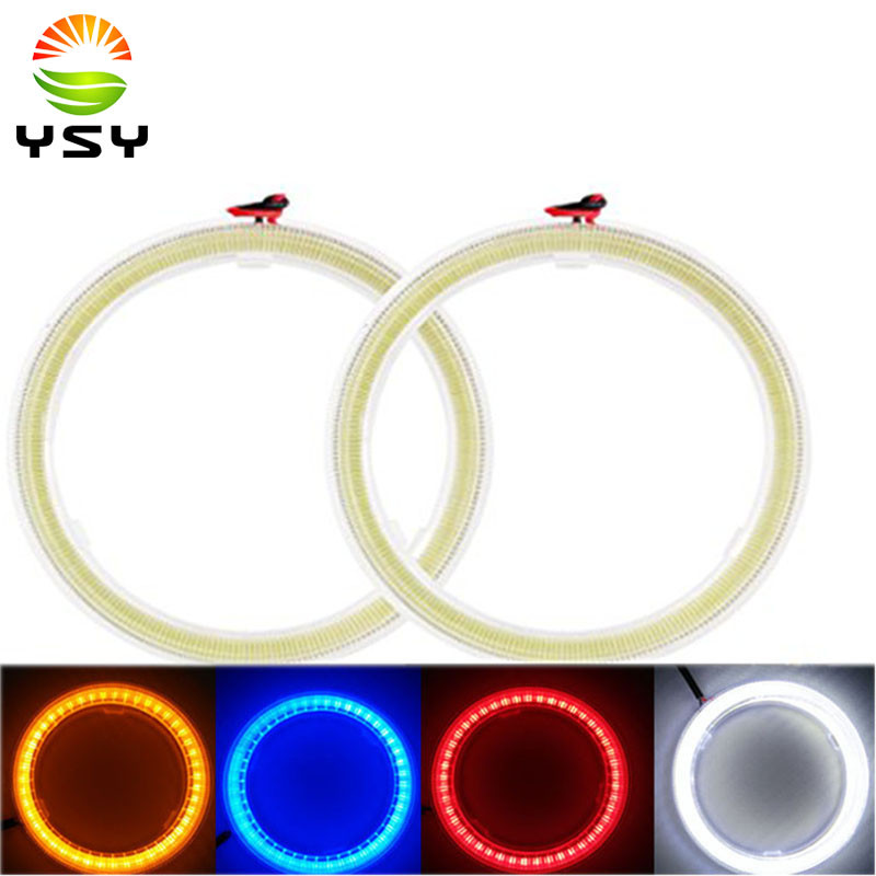 

2Pcs White 70MM 60SMD COB LED Angel Eyes With SHELL Halo Ring Bulb Fog light Lamps 12V 24V For Car