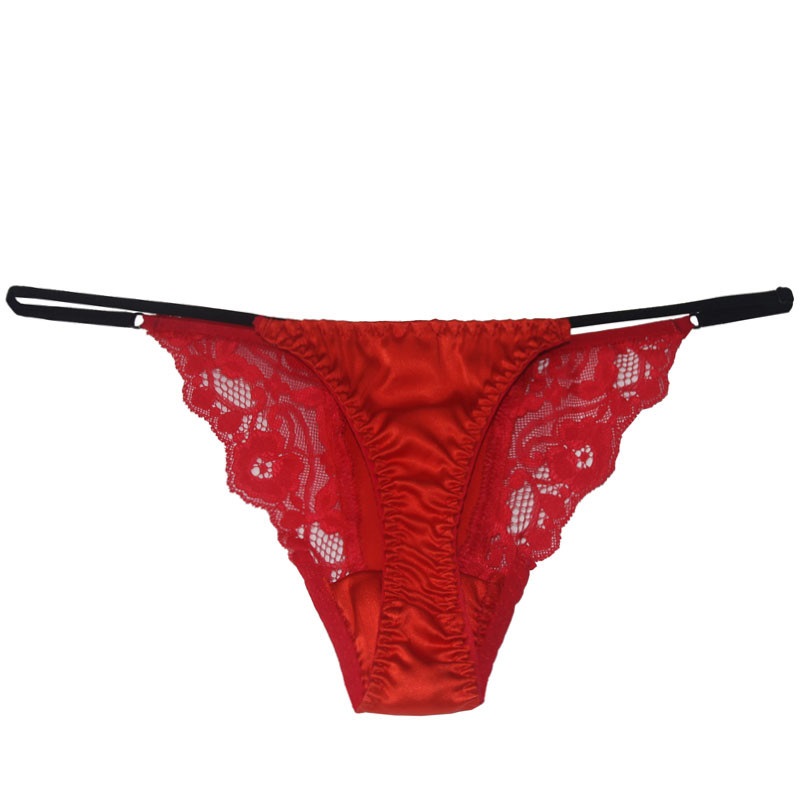

100 pure real silk panties women underwear sexy lingerie panties for women string thongs lace seamless gstring briefs panties underwear, Mixed color