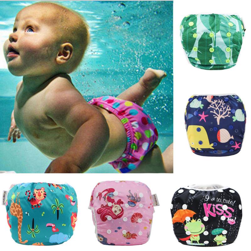 

Toddler Baby Swim Diapers Nylon Reuseable Adjustable waterproof Unisex Swimming Training Pants reusable nappies for 0-3Y A40
