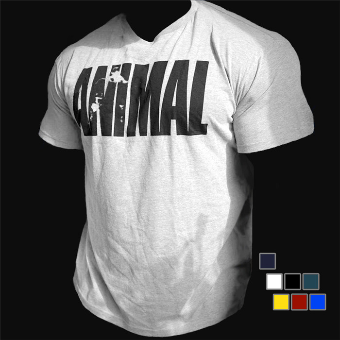 

Men's T-Shirts 7 Colors Mens T Shirts Summer ANIMAL Fitness Sports Casual T-shirt Cotton High Elasticity Breathable Fashion Clothes