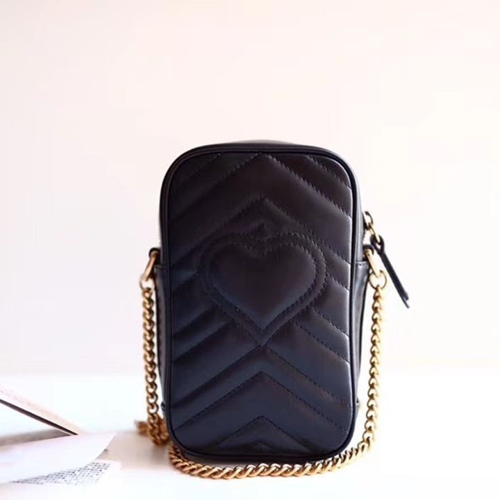 

Mobile phone bags Credit Card Holder Full range Genuine Leather Handbags wallet Pocket cat c shoulder bag, Box
