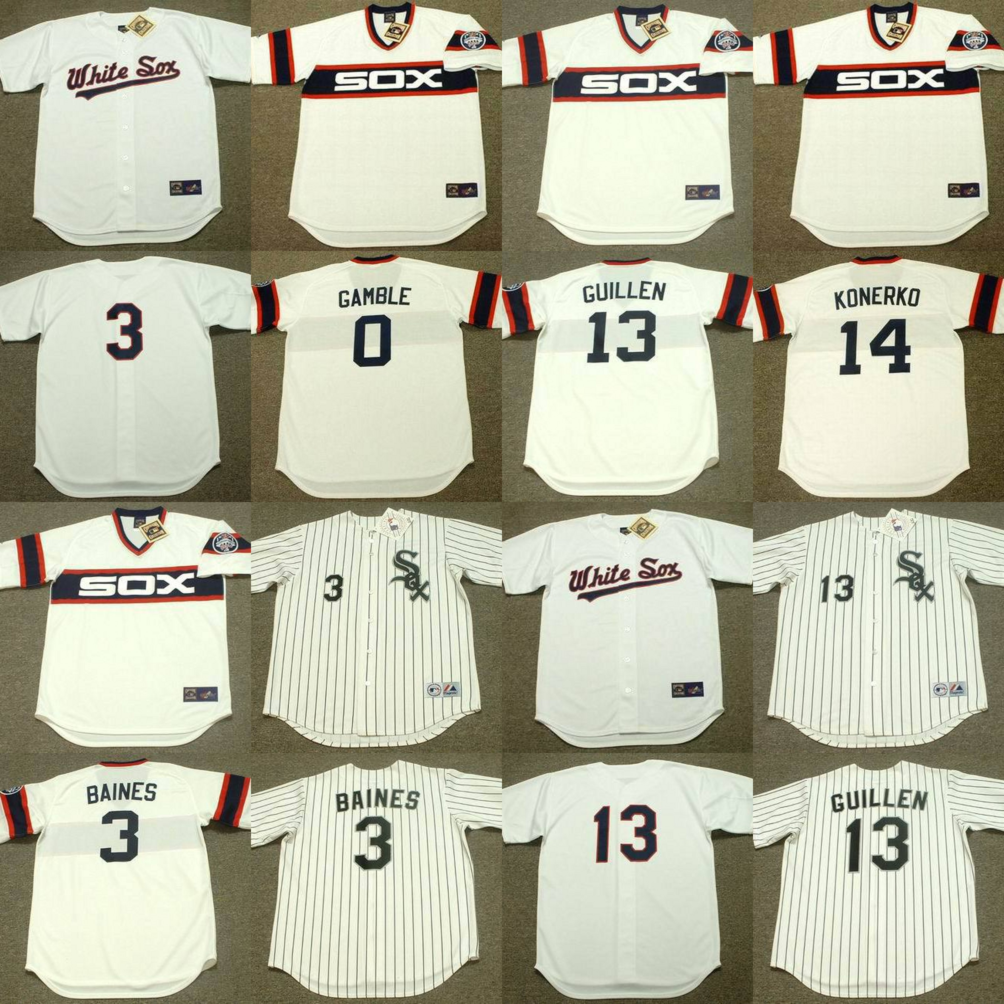 

Chicago 3 HAROLD BAINES 23 ROBIN VENTURA 13 OZZIE GUILLEN 23 ROBIN VENTURA 72 CARLTON FISK 3 HAROLD BAINES baseball jersey stitched, Black