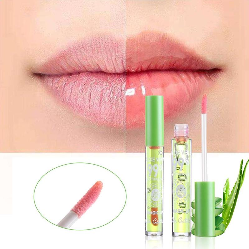 

Aloe Vera Lip Gloss Temperature Color Changing Long Lasting Lip Oil Lipstick Tint Primer Moisturizing Makeup Care, 5ml