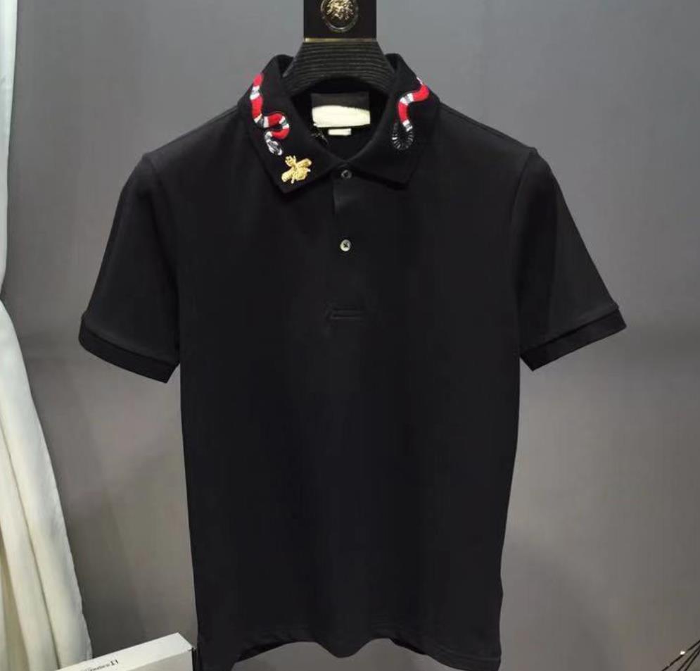 

Fashion white Brand designer polos 6680men Casual t shirt Embroidered Medusa Cotton polo Shirt High street collar Luxury Polos shirts, White;black