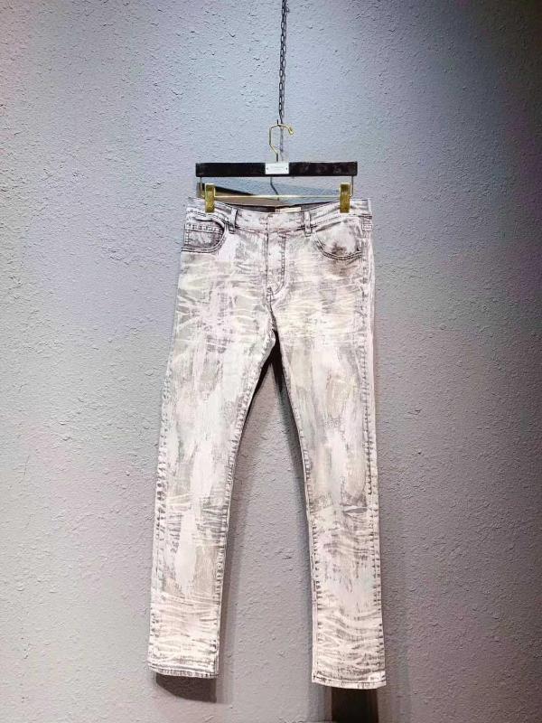 

men stretchy skinny painter splatter coating grey jeans, As pic