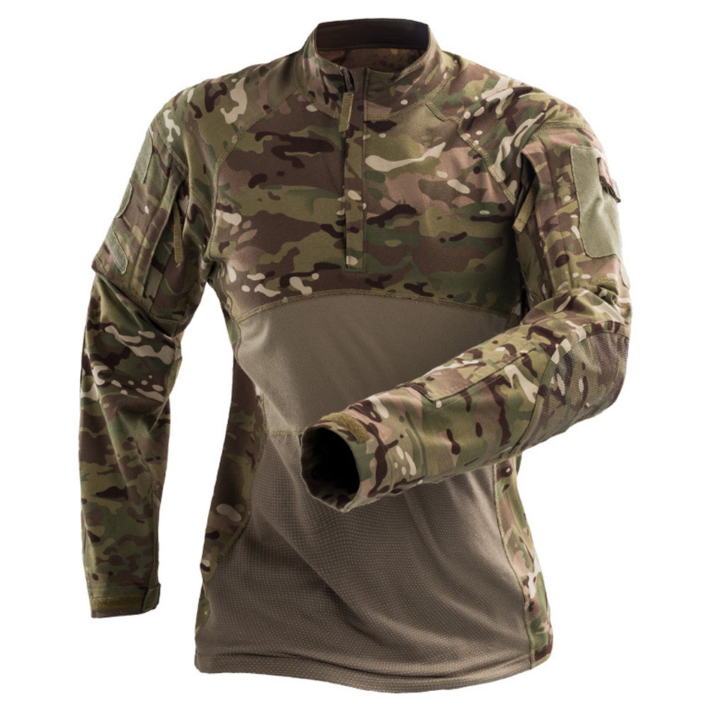

Men's Tactical Combat Airsoft Shirt Dry Quick Wear Resistant BDU Camo Hunting Paintball Camouflage Long Sleeve Shirts, Black