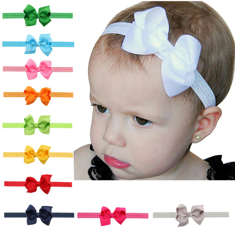 

8cm Newborn Baby Girl Headbands Bow Headband Infant Kids Bowknot Hairbands Children Hair Accessories Headwear Headdress, Mixed