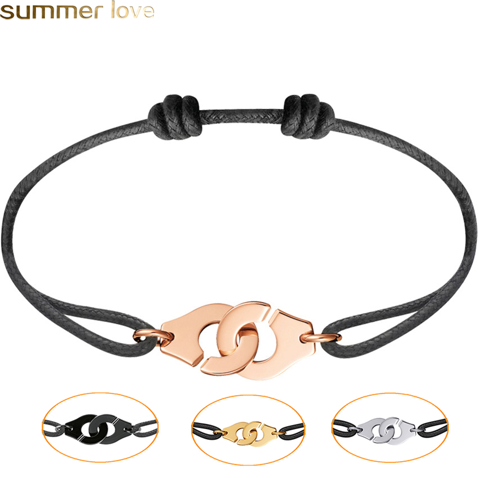 

Woven Handcuffs Bracelet Sample Style Titanium Stainless Steel Material Rope Couple Bracelet Fashion Trendy Women Men Jewelry Gift