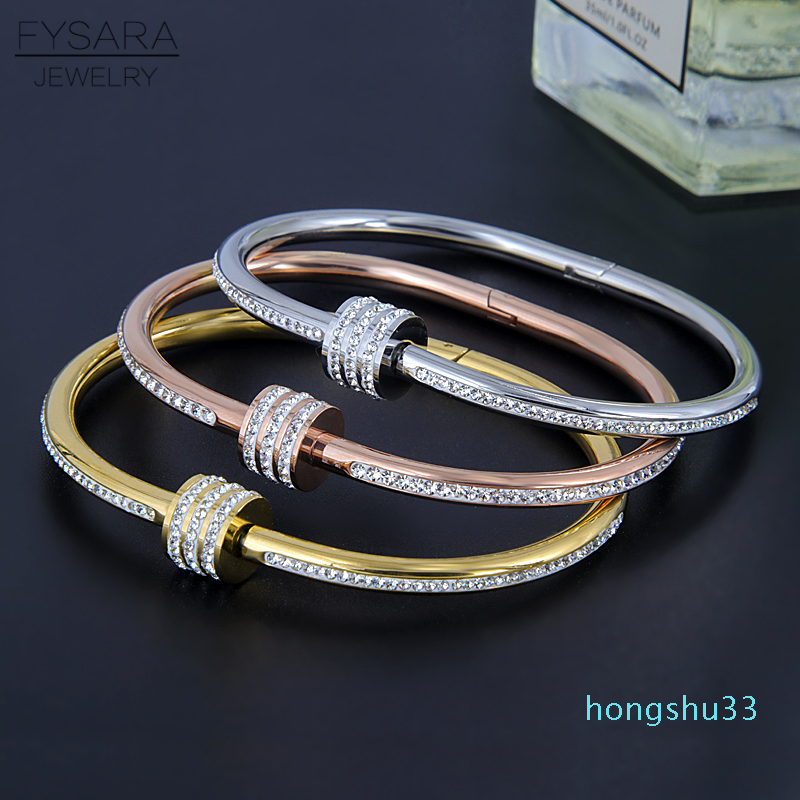 Designer-2020 Luxury Love Screw Bracelets Bangles For Women Fashion Jewelry Cubic Zirconia Full Crystals Pulseiras Charm Jewelry
