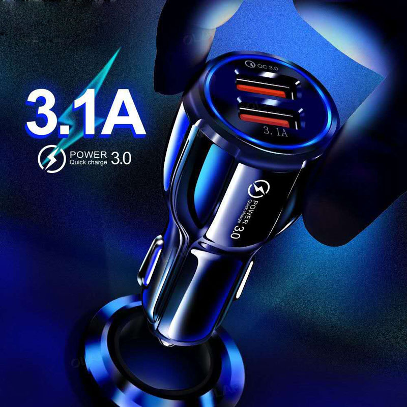 

QC3.0 Car Charger fast For Mobile Phone Dual USB Car Charger quick charge 3.0 Fast Charging Adapter Mini car Phone USB Charger