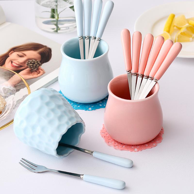 

Stainless Steel Fork Fruit Fork Dessert Thick Home Daily Forks Sign Western Small Stainless Steel Kitchen Gadgets