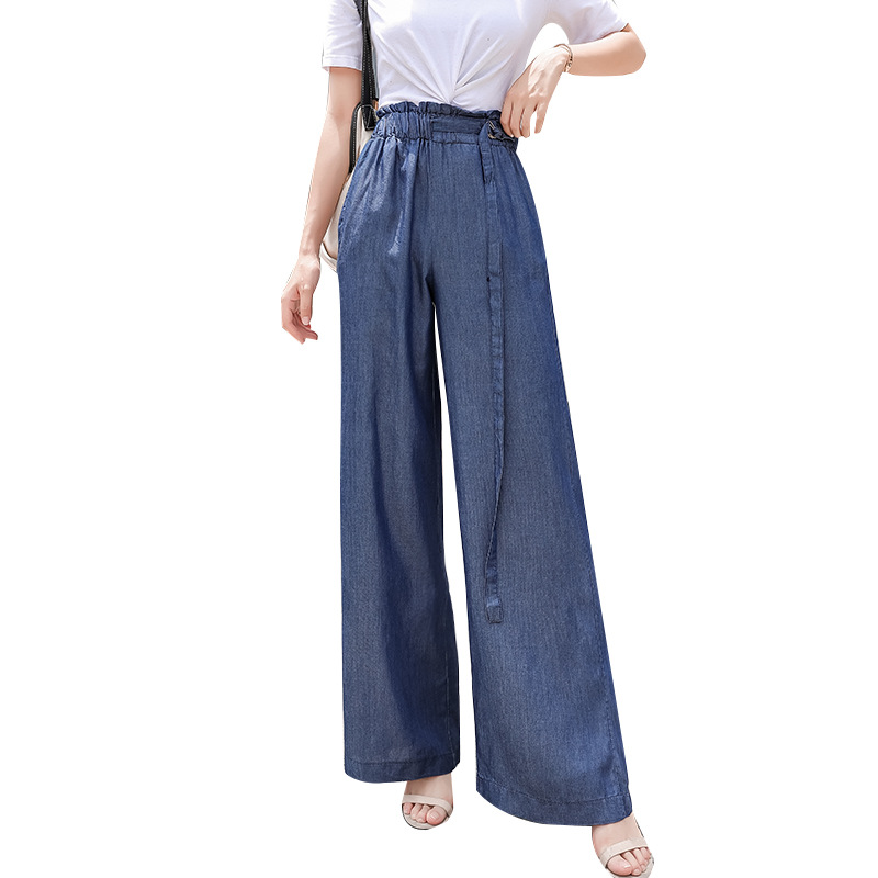 

2020 Fashion Loose Casual High Waist Jeans Wide Leg Baggy Stylish Trendy Ladies Woman Jeans Straight Vintage Woman Denim Pants, Blue