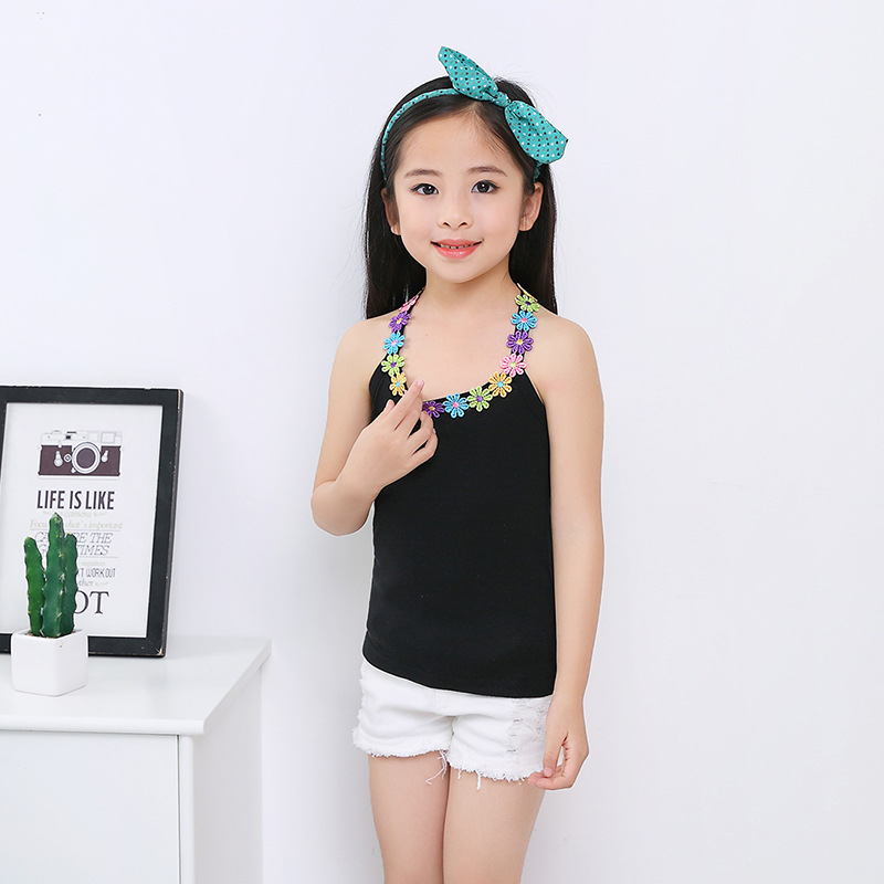 

summer girls bra toddler kids tank tops teenager undershirt fashion children camisole for dancer vest kids clothing 90-160