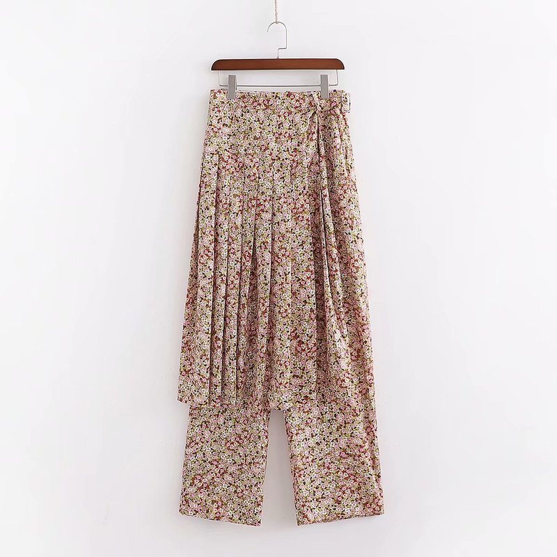 

Detachable XD65-2874, 2020 new pants pleated skirts pants two-piece leisure trousers of small broken flower, See chart