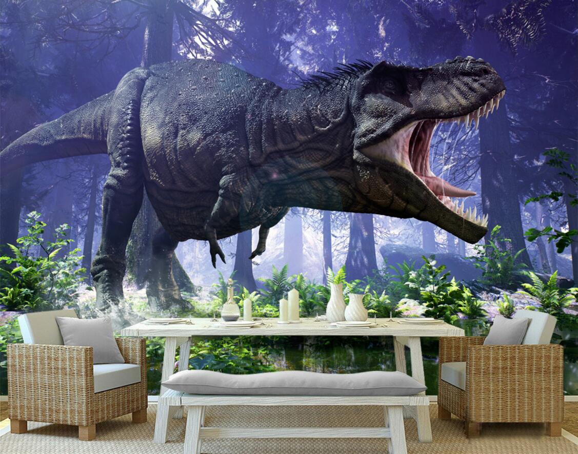 

WDBH 3d wallpaper custom photo Jurassic Dinosaur World Tyrannosaurus Rex living room home decor 3d wall mural wallpaper for walls 3 d, Non-woven