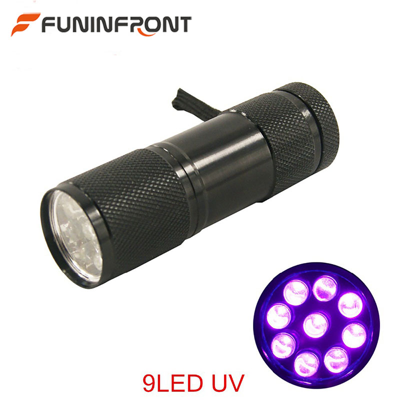 

Mini 9LED UV Ultraviolet led Ultra Violet Invisible Ink Marker Detection Torch Light 3 UV lamp, 12 LEDs