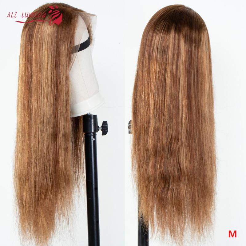 

Colored Human Hair Wigs Straight 13x6 Lace Front Human Hair Wigs With Baby Pre PluckedRemy Mangolian Free Part, As pic