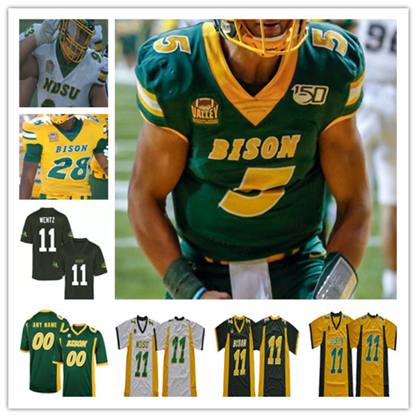 

Custom College 2021 Football North Dakota State NDSU Bison Jersey Trey Lance 11 Wentz Dimitri Williams GARRET WEGNER ADAM COFIELD BROOKS, Yellow with name