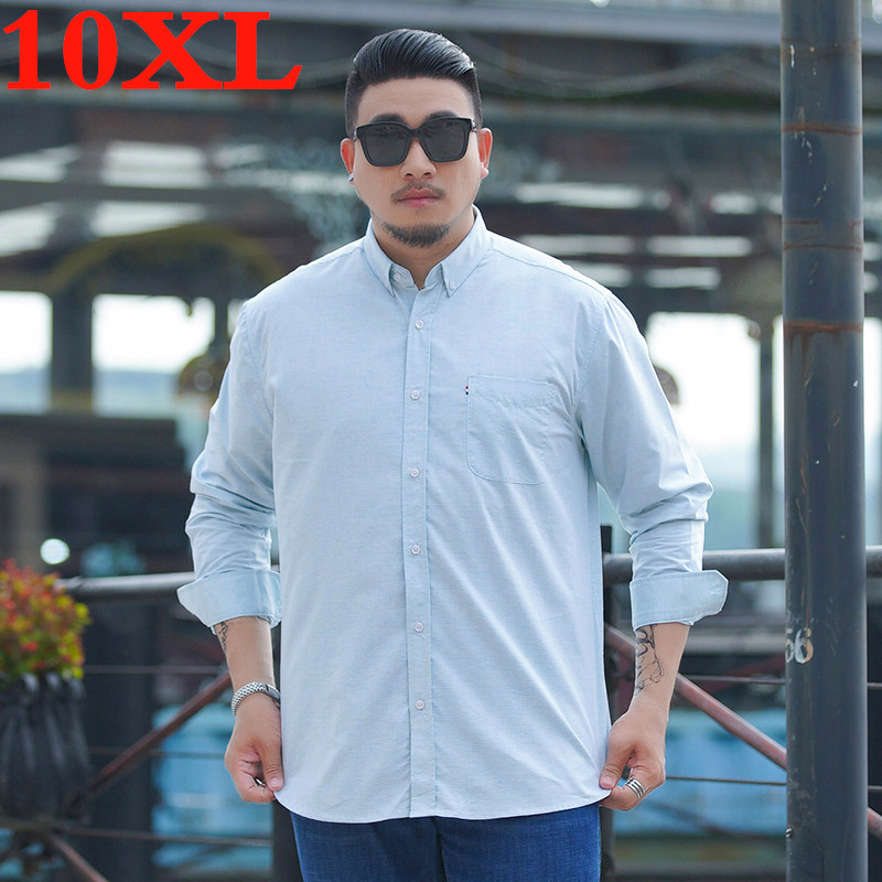 

plus size 10XL 9XL 8XL 7XL 6XL Casual Men Shirts loose Fit Male Social Shirts Brand Long Sleeve Business Shirt Men Clothes, Gray