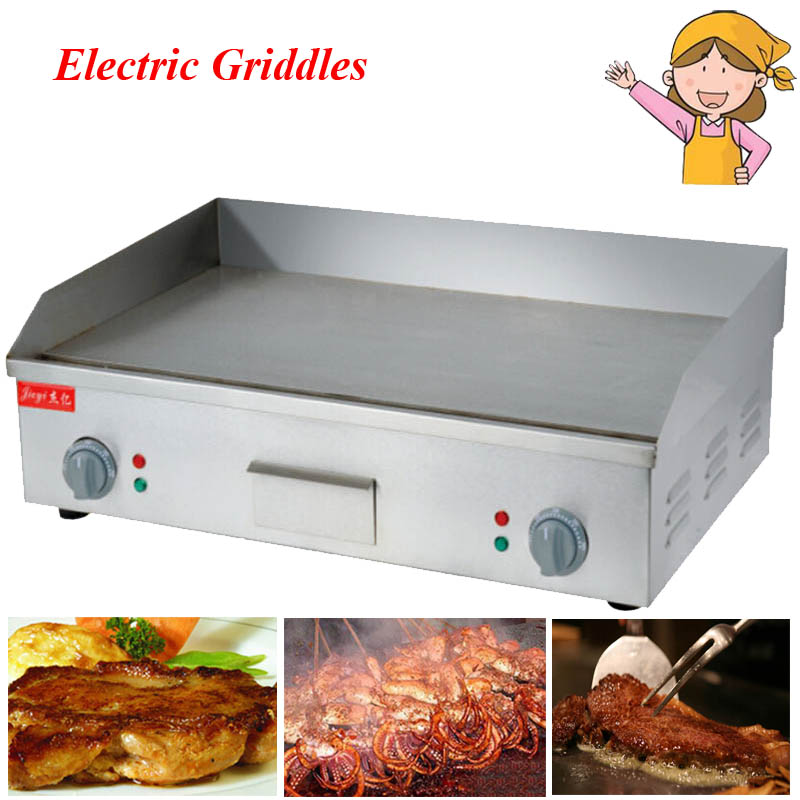 

220V/110V 4.4KW Stainless Steel Flat Grooved Electric Griddles Fried Pans FY-820A