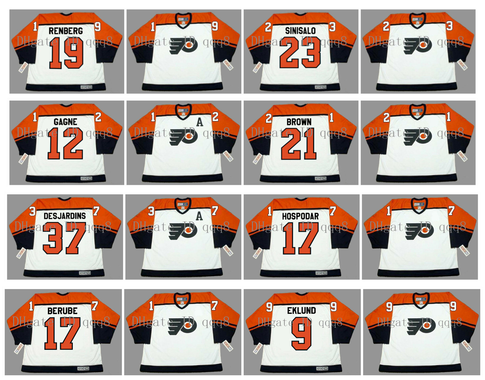 

Vintage Philadelphia Flyers Jersey 12 SIMON GAGNE 19 MIKAEL RENBERG 21 DAVE BROWN 23 ILKKA SINISALO 37 ERIC DESJARDINS CRAIG BERUBE Hockey, As pic
