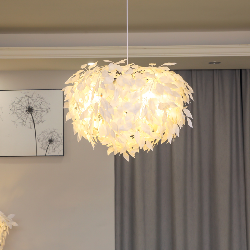Nordic Net Red Pendant Lamp Modern Living Room Bedroom Hanging Lights Simple Personality Leaf Hanging Lamps Creative Clothing Store Lighting-image-501893466