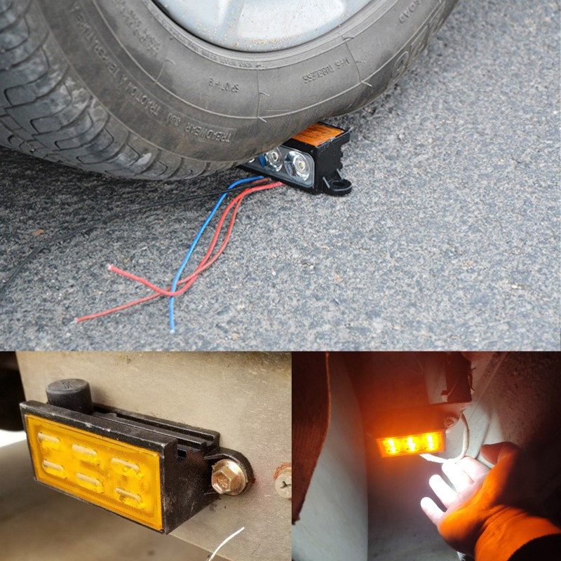 

1pc 24V LED Side Marker Lights Car External Lights Warning Tail Light Auto Trailer Truck Lorry Lamps White Red Amber color, As pic