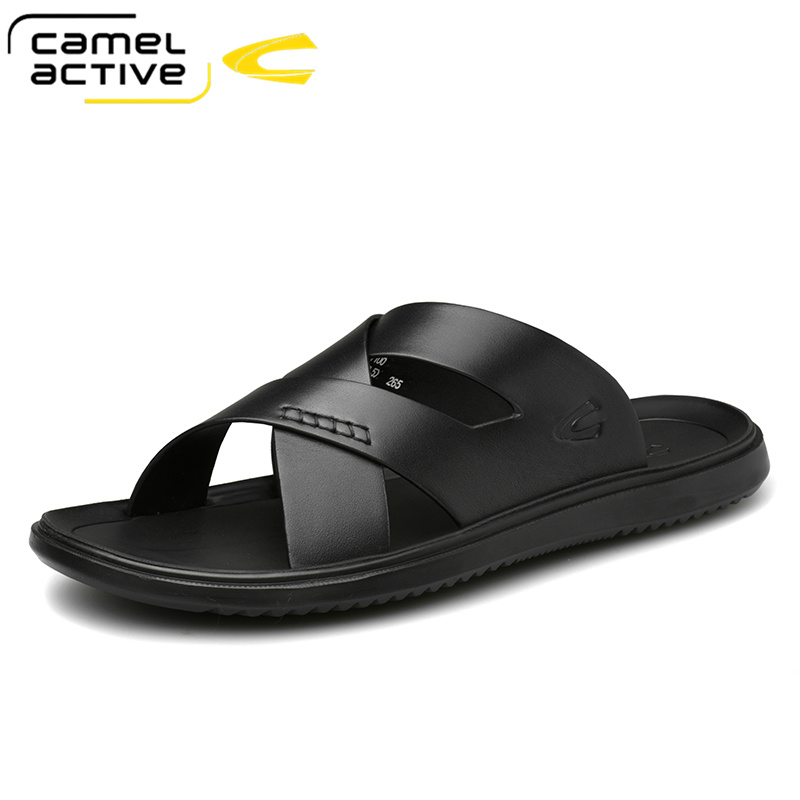 

Camel Active New Arrival Summer Men Shoes High Quality Beach Shoes Non-slip Male Slippers Zapatos Hombre Casual, Black