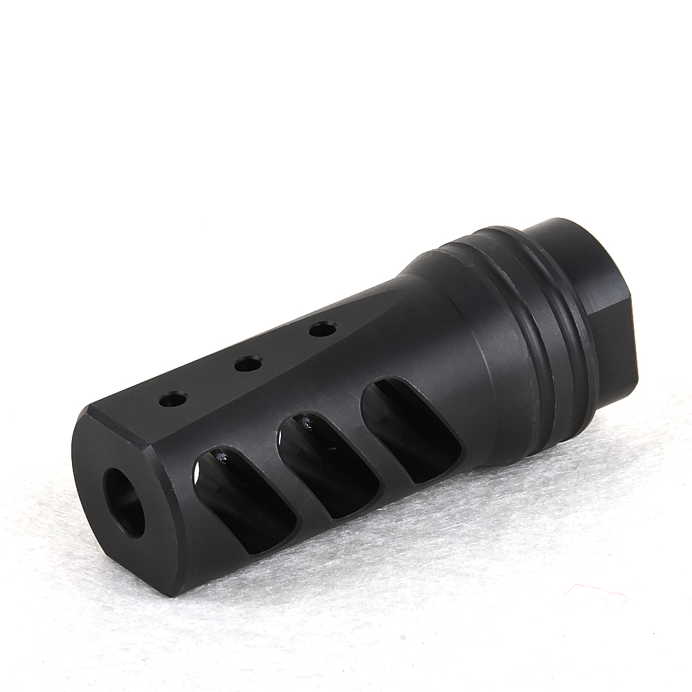 

Steel Compensator .308 M14X1RH Threads Muzzle Brake