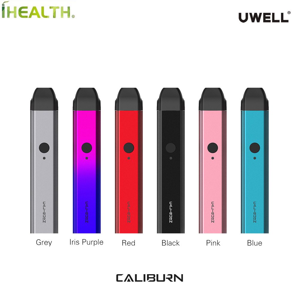 

Authentic UWELL CALIBURN kit 11W Portable Vape pen POD System Kit Built-in 520mah with 2ml CALIBURN Cartridge Draw-activated mechanism fault, Grey