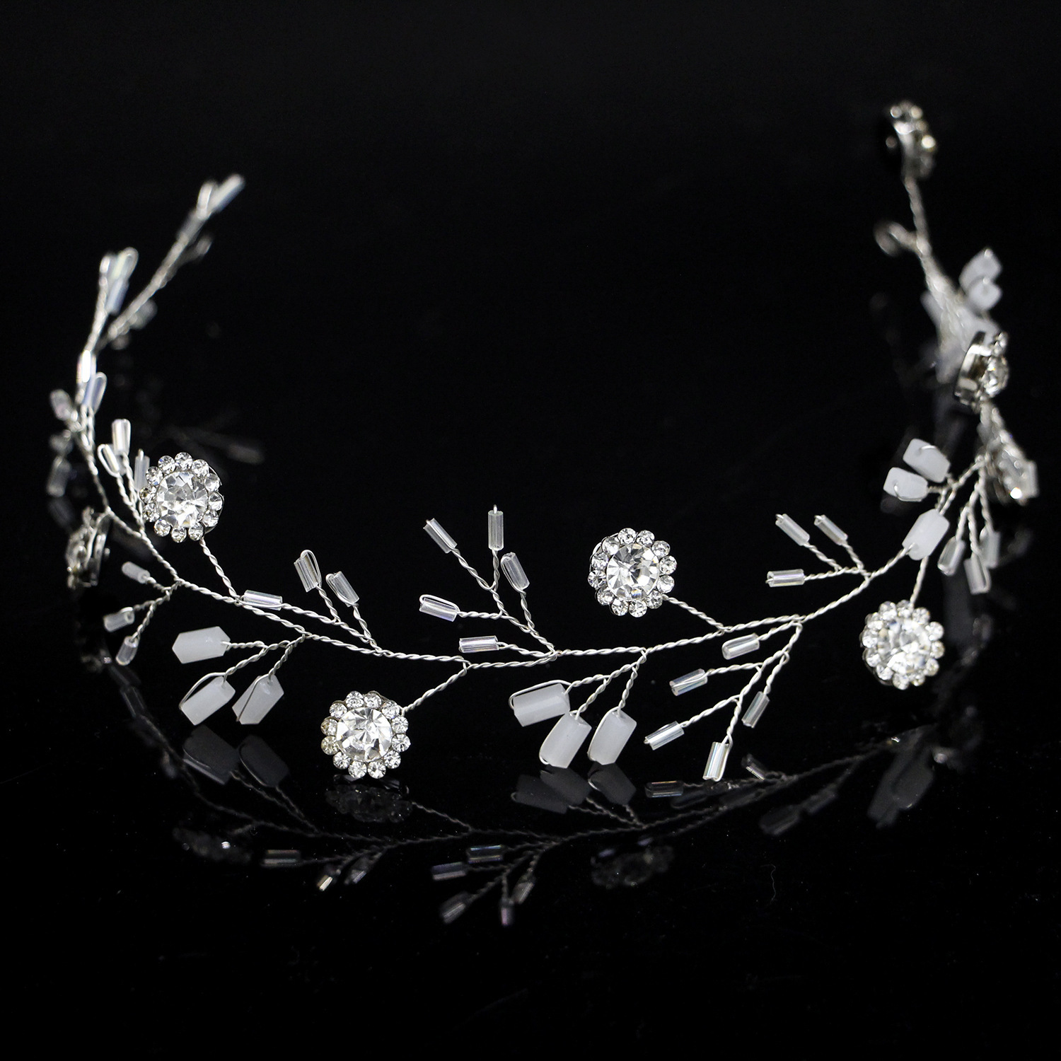 

Concise Design Hair Hoop Hair Band Round Rhinestone Accessories Bride Hair Band Bride Headwear