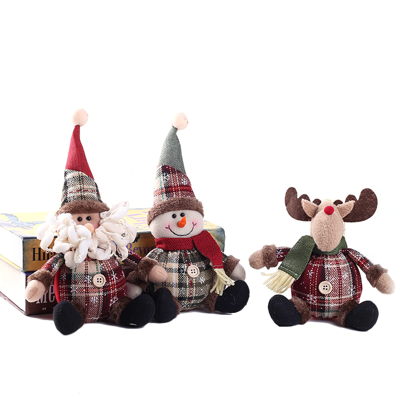 

1PC Christmas Santa Claus Snowman Elk Doll Toys Kids Gift New Year Christmas Tree Hanging Ornament Decoration for Home