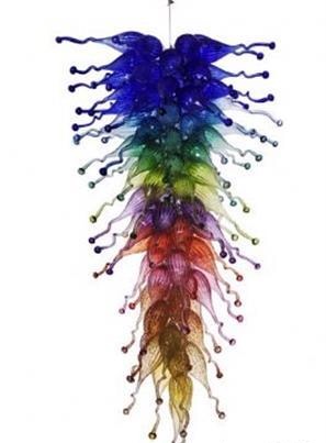

Pendant Lamps Colorful Elegant Murano Glass Chandeliers LED Light Source Foyer Living Room Art Decorative Hand Blown-Glass Crystal Chandelier