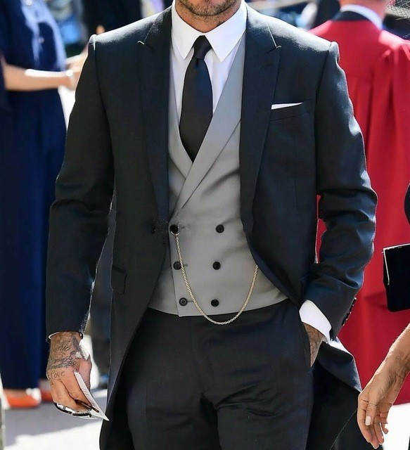 

Black Wedding Tuxedos Slim Fit Suits For Men Groomsmen Suit Three Pieces Cheap Prom Formal Suits (Jacket+Pants+Vest+Tie) 281, Same as image
