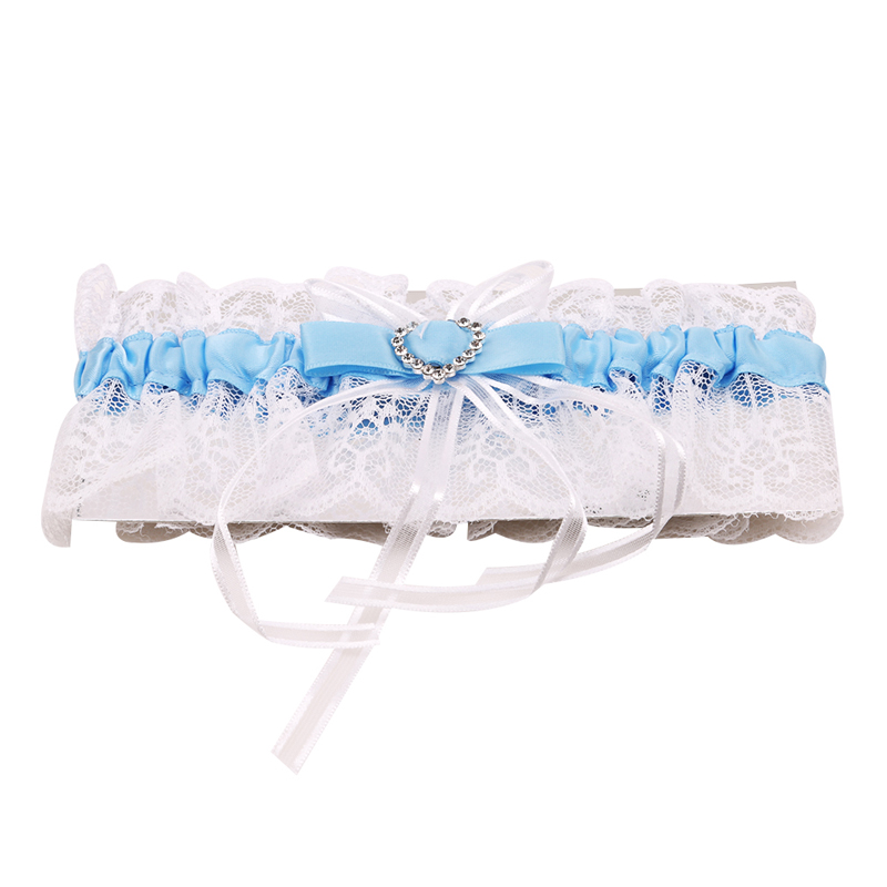 

2018 Elegant Women Lace Mesh Bowknot Belt Sexy Suspender Rhinestone Lace Garter For Bride Party Wedding Leg Rings, Beige