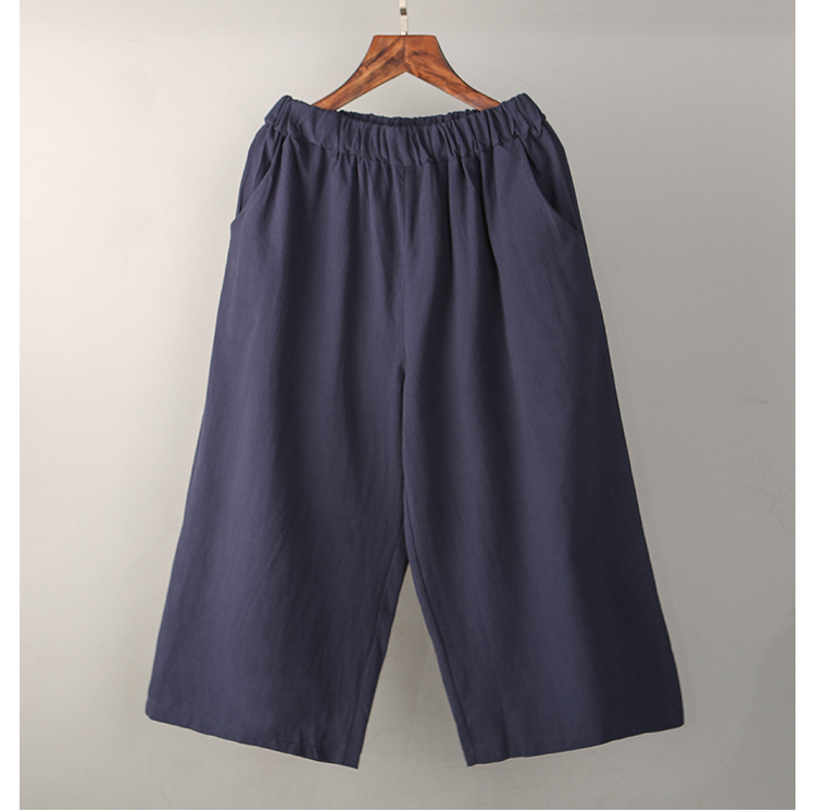 

Violet With Embroidery Harlan Elastic Waist Big Yards Long Leisure Trousers