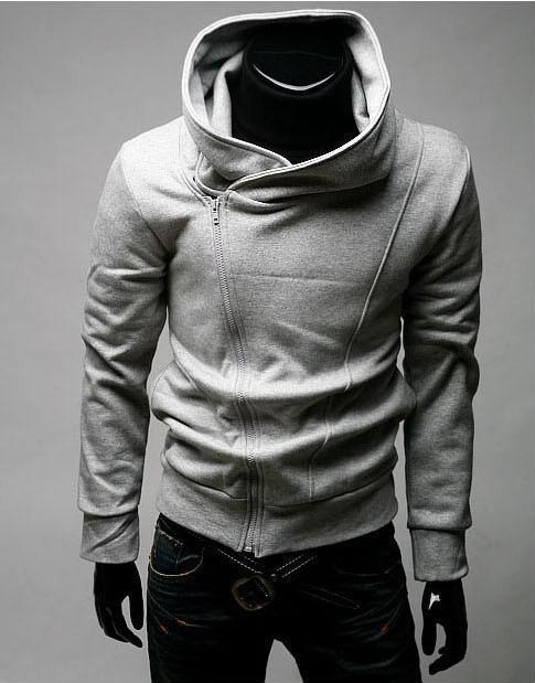 

3Color 5Size hot Fashion Grey Blue Mens Slim Fit Sexy Top Designed Hoodies Sweatshirts Men' Clothing, Black