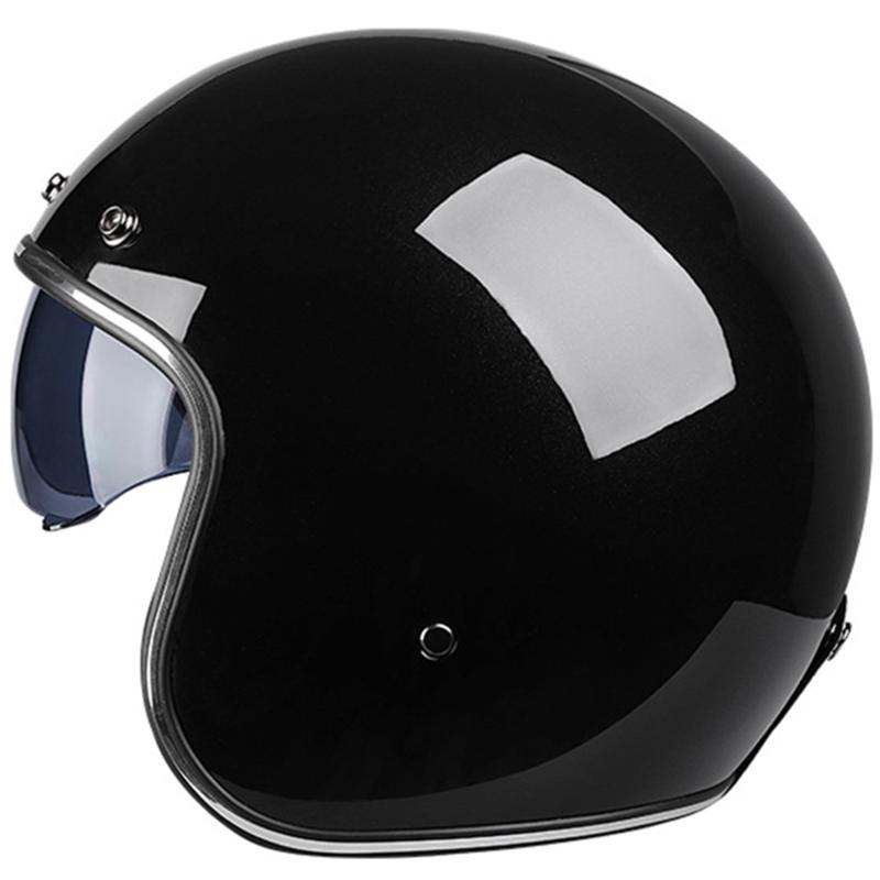 

VOSS Motorcycle Helmet /4 Open Face Dual Lens Visors Casco Moto Electric Bicycle Helmet Summer Motorbike DOT, V-060 bright black