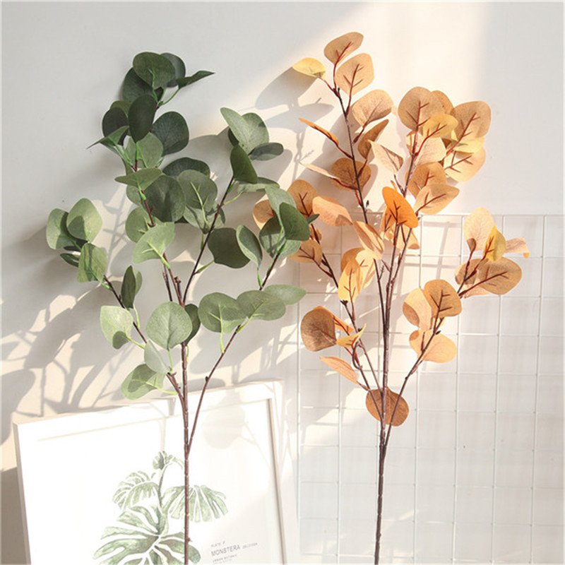 

Plant Indoor and Outdoor Simulation Flower Eucalyptus Eucalyptus Leaves Money Leaf Ginkgo Leaf Home Office Garden Decoration *D, Green