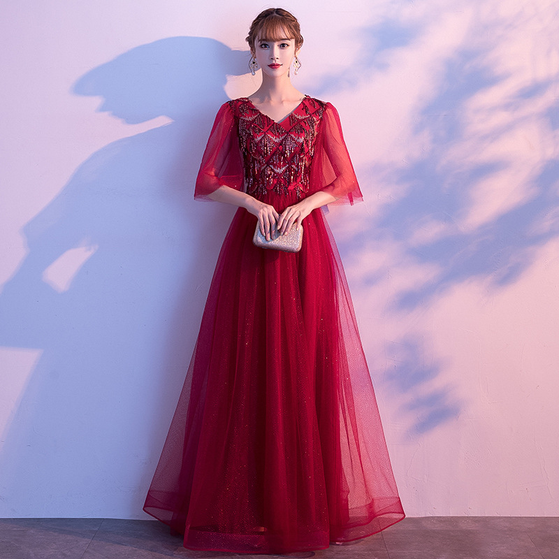 

Celebrity Dresses Abiye Gece Elbisesi Song Chorus Performance Dress Women's Long Sequin Style 2020 New Temperament Host Skirt, See chart